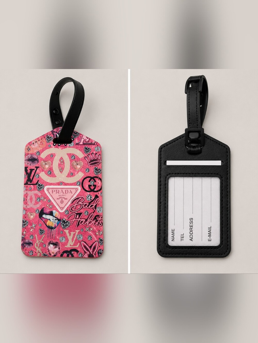 Luggage Tag with Black Strap